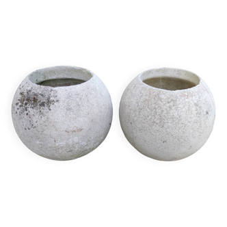 Paire jardinières boule sphère vintage