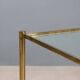 Vintage coffee table in brass and glass, 1970s.
