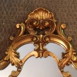 Louis XV-style gold-framed mirror 45x71cm