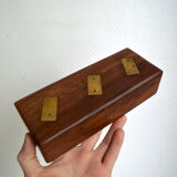 Box of brass and rosewood dominoes