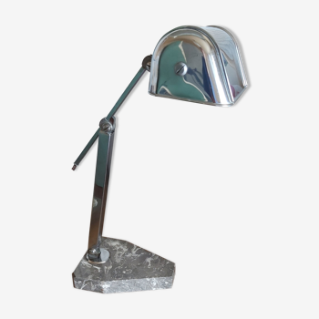 Lampe de bureau banquier avec pied en marbre