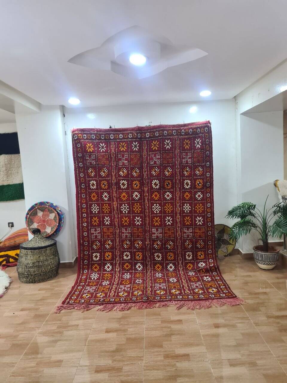 Handmade wool Berber rug 250x150 cm