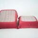 Togo set of chair and pouf in raspberry velvet