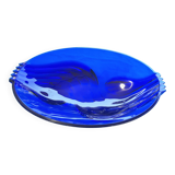 Plat en verre bleu