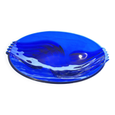 Plat en verre bleu