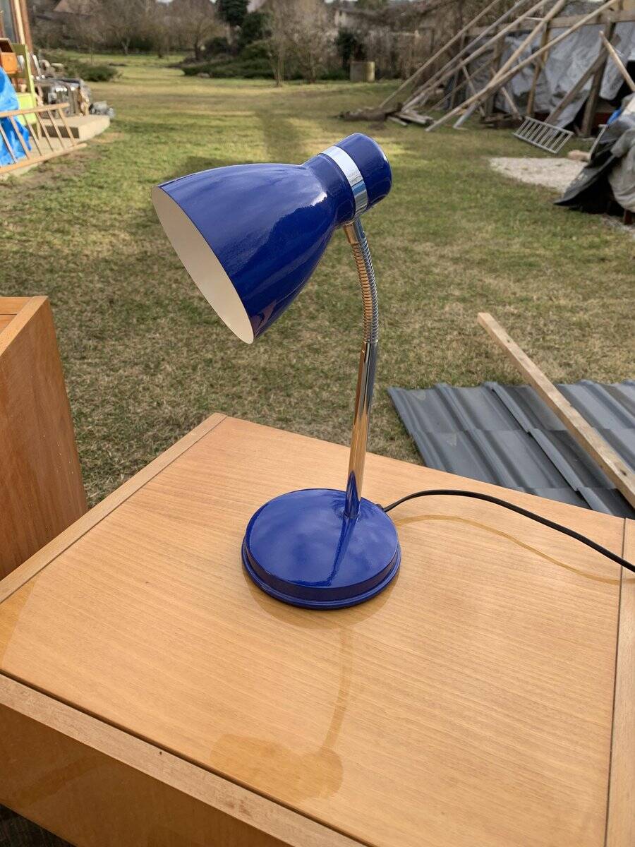 Mid-Century Blue Table Lamp, 1970s