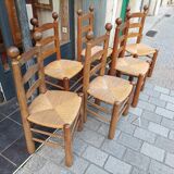 6 dudouyt oak mulched chairs 1950