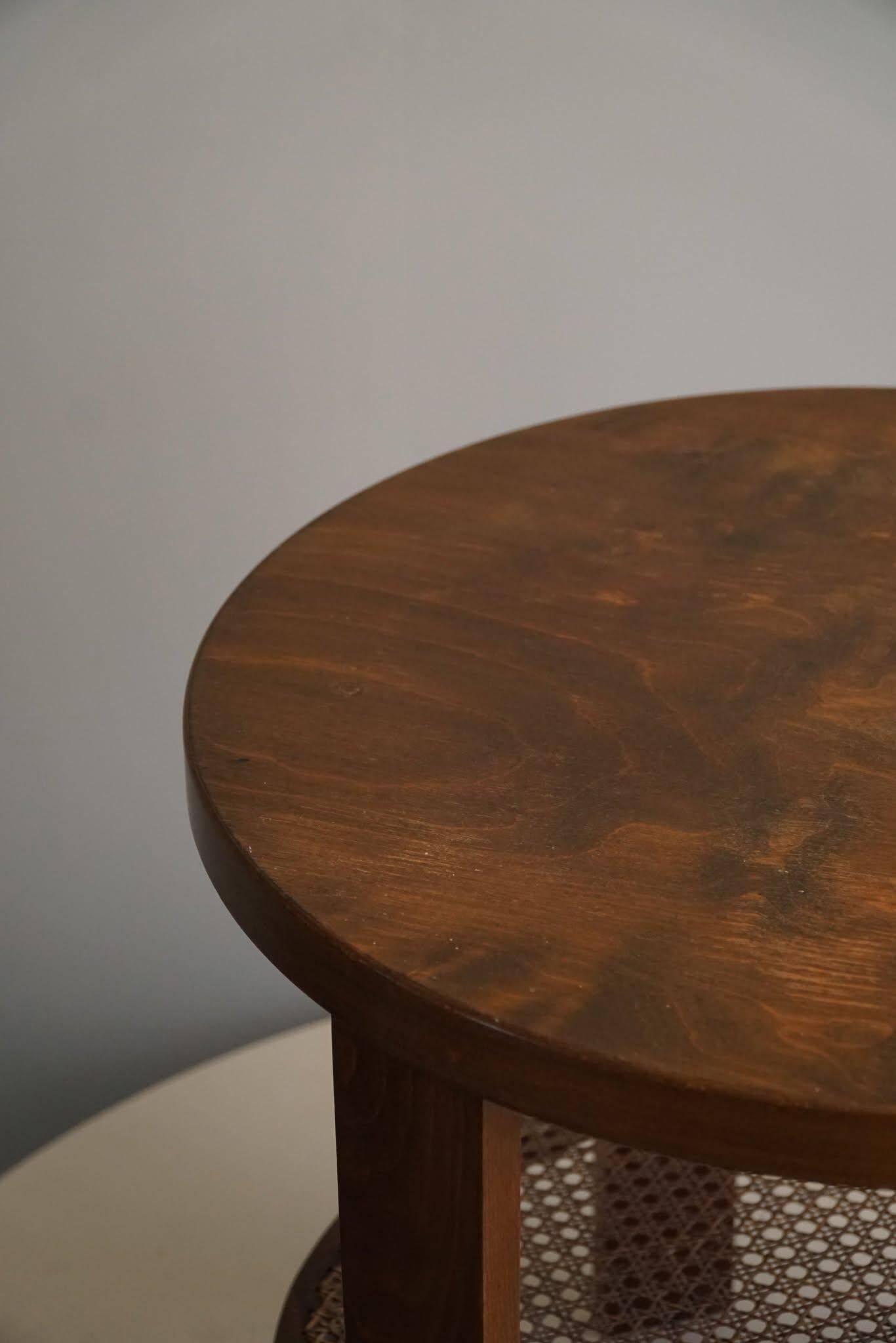 Modern Danish, Lacquered Beech Side Table, Fritz Hansen, "Model 1535", 1940s