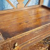 Glass-fronted entrance cabinet in Burmese teak