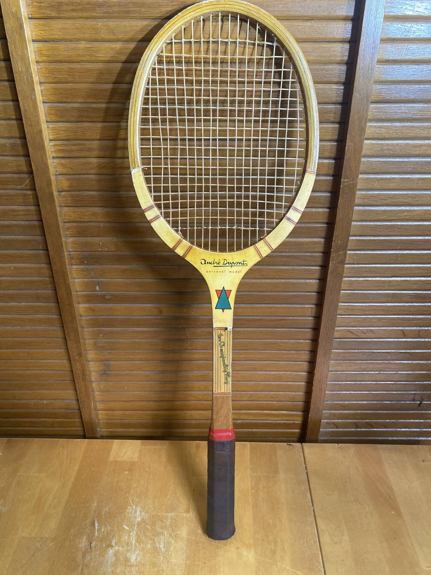 Vintage donnay la hutte wooden tennis racket + montana cover