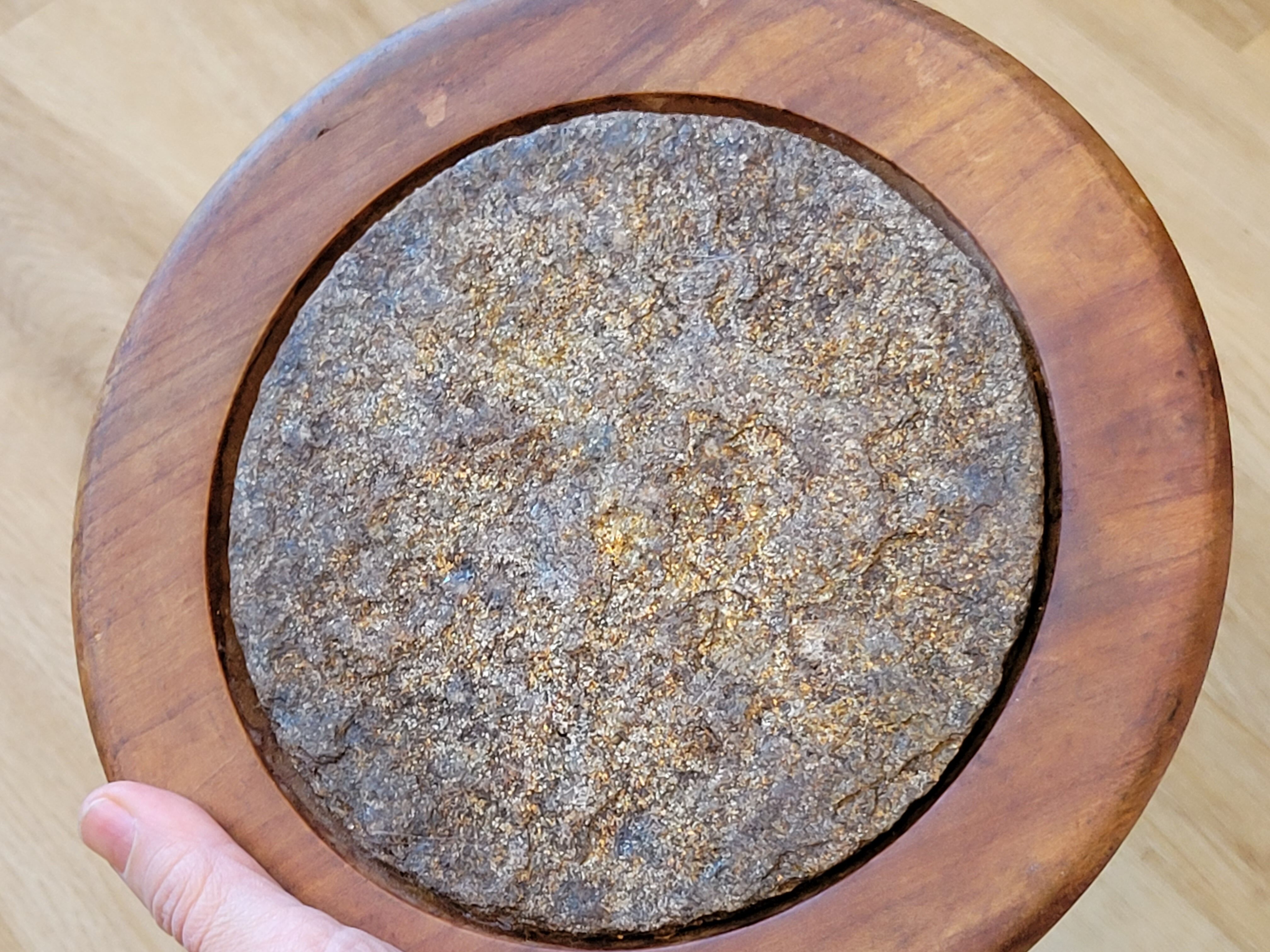 Stone and turned wood trivia signed