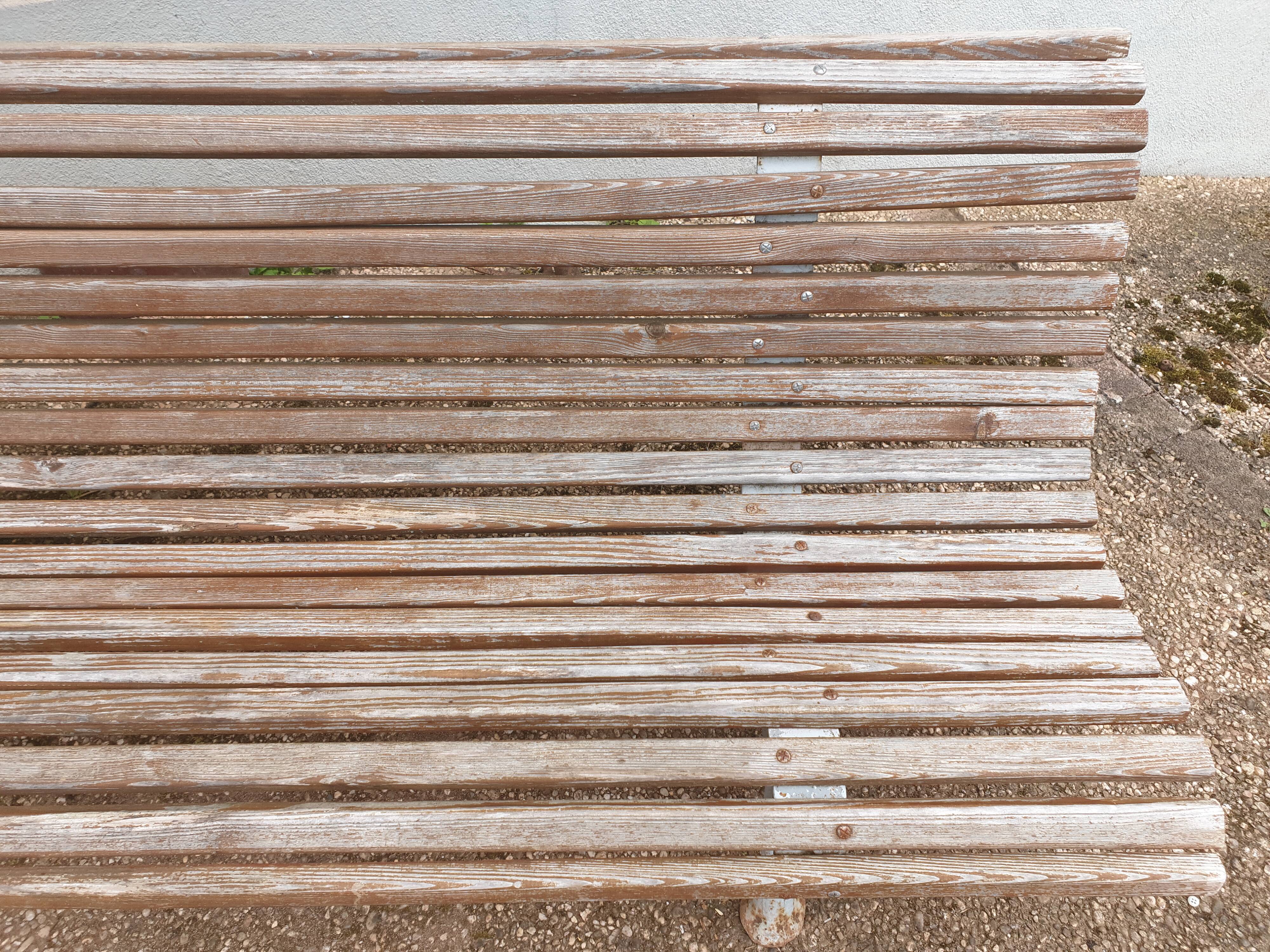 Garden bench "shepherdess" in cast iron and old wood