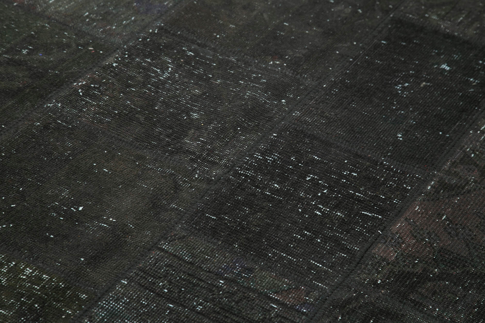 Hand-Knotted Anatolian Contemporary 172 cm x 241 cm Black Patchwork Carpet