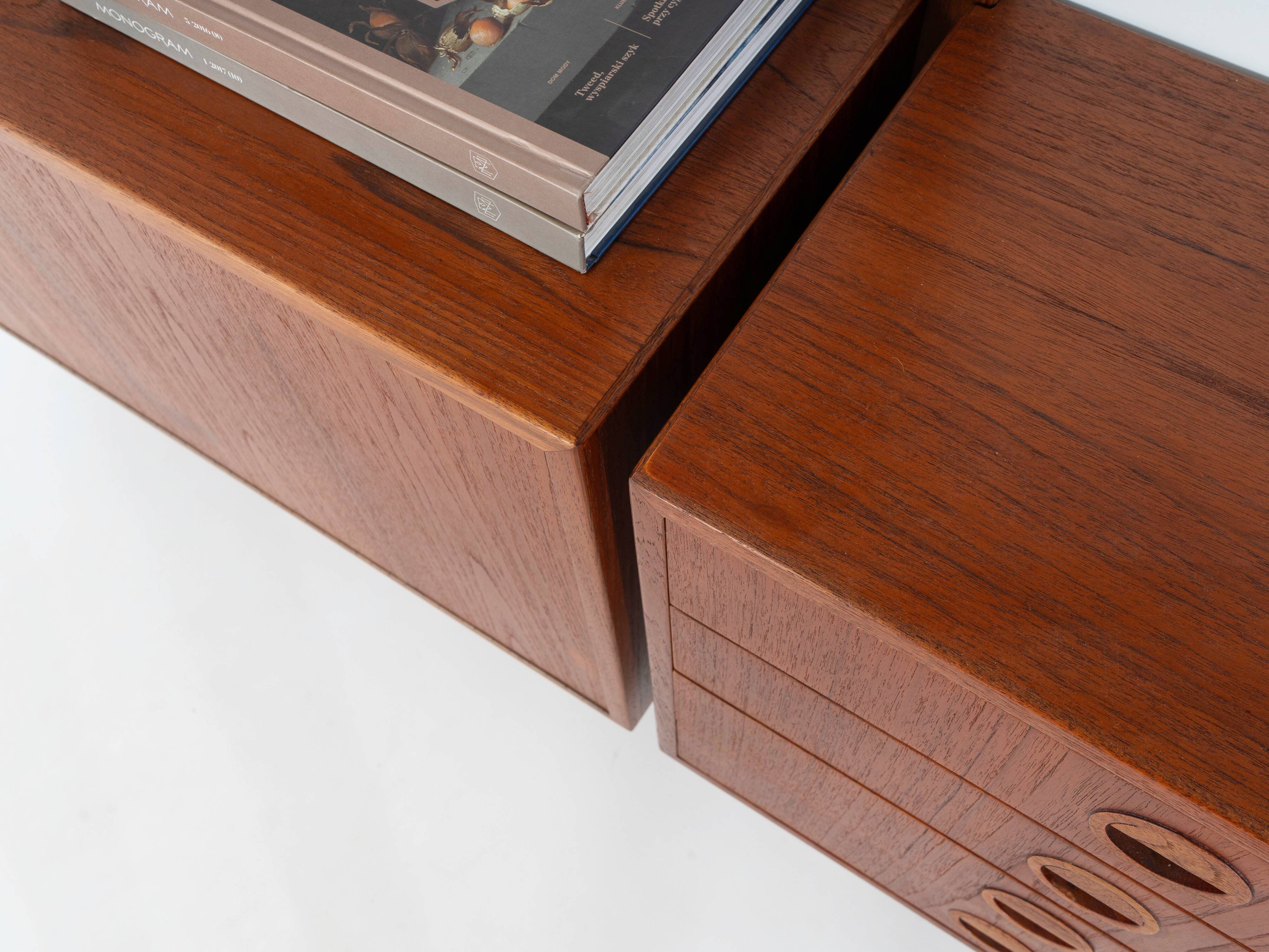 Teak modular shelving unit, Danish design, 1960s, designed by Rud Thygesen