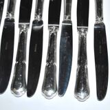 Set of 12 vintage silver metal knives reneka spatours contour fillet 21cm