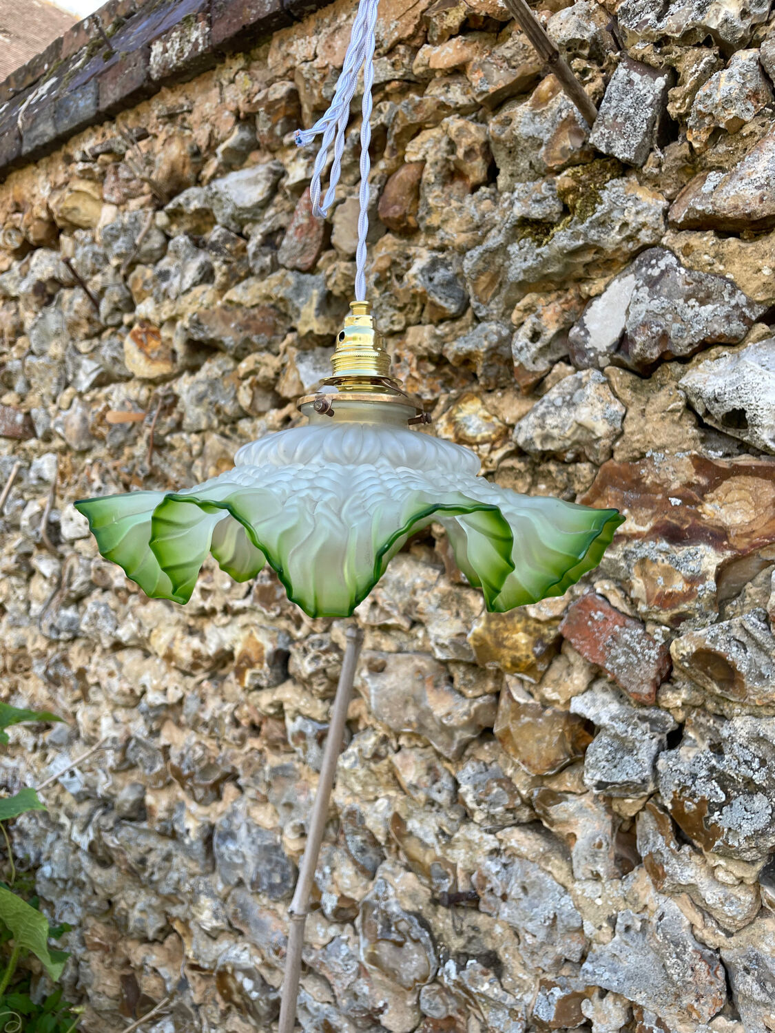 Vintage pleated pendant light 1900