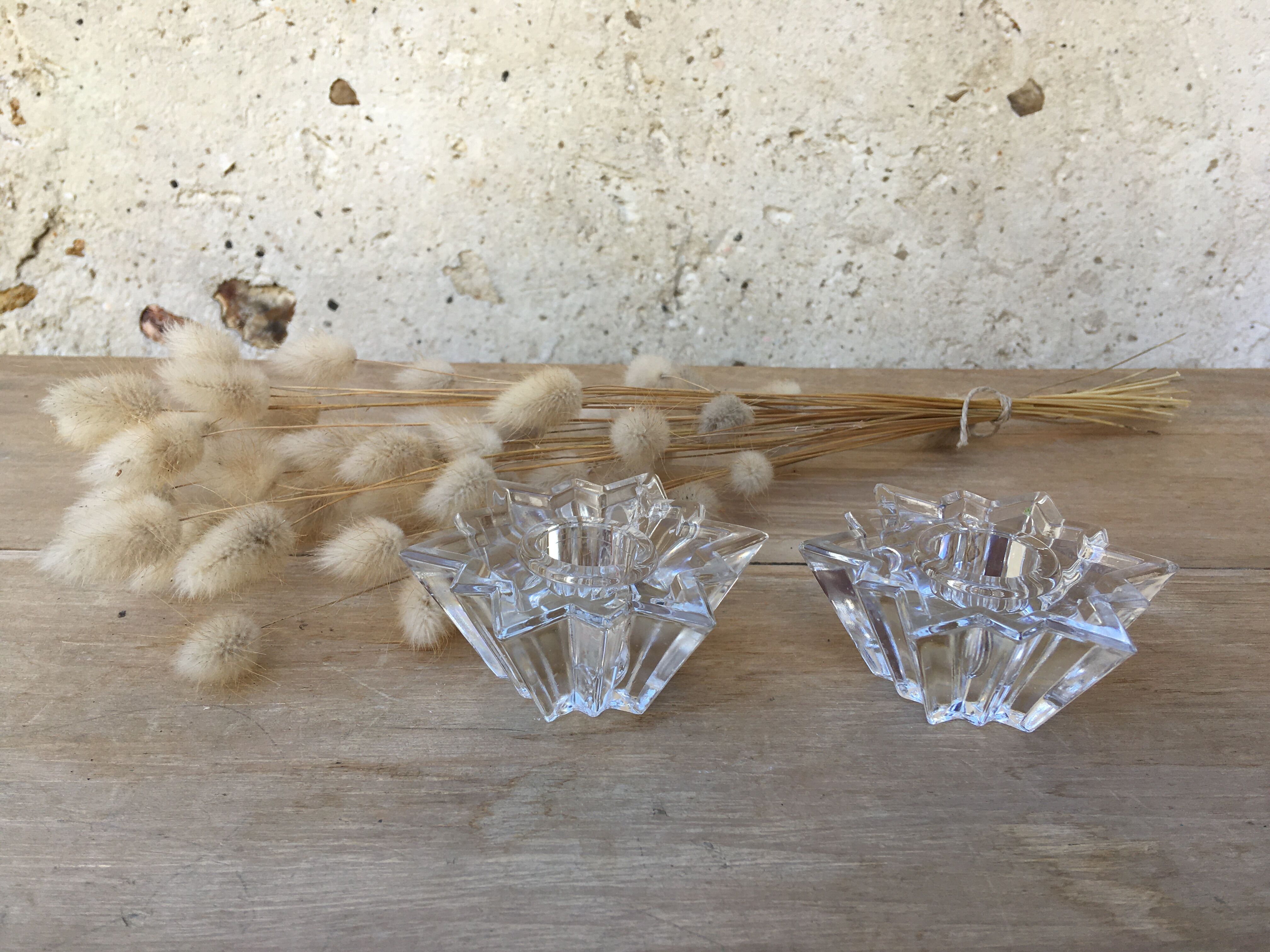 Pair of star candle holders