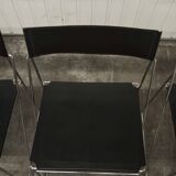 Set of 3 minimalist X line chairs by Niels Jorgen Haugesen.
