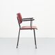 Kembo chair simili burgundy leather with armrests