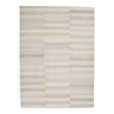 Tapis kilim vintage à motif rayé marron et crème, 220x300 cm