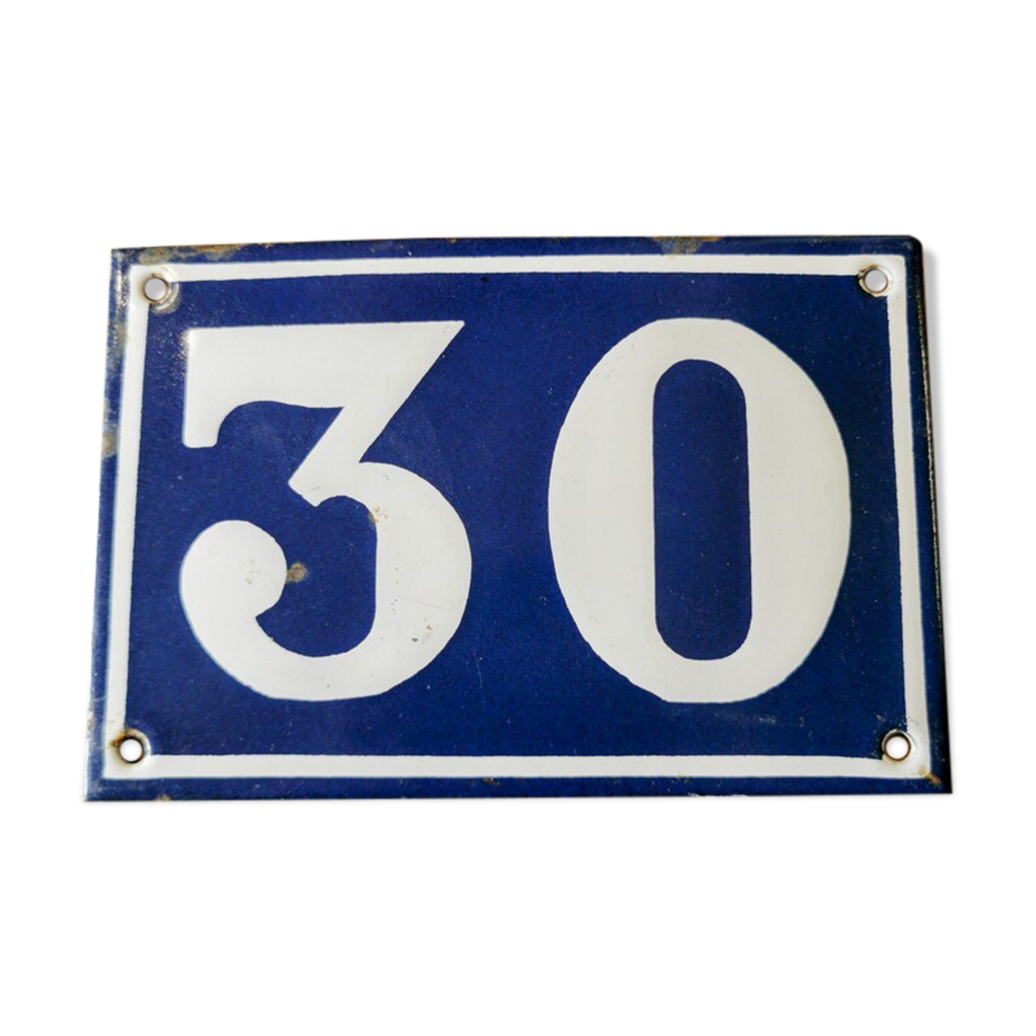Enamelled street number plate