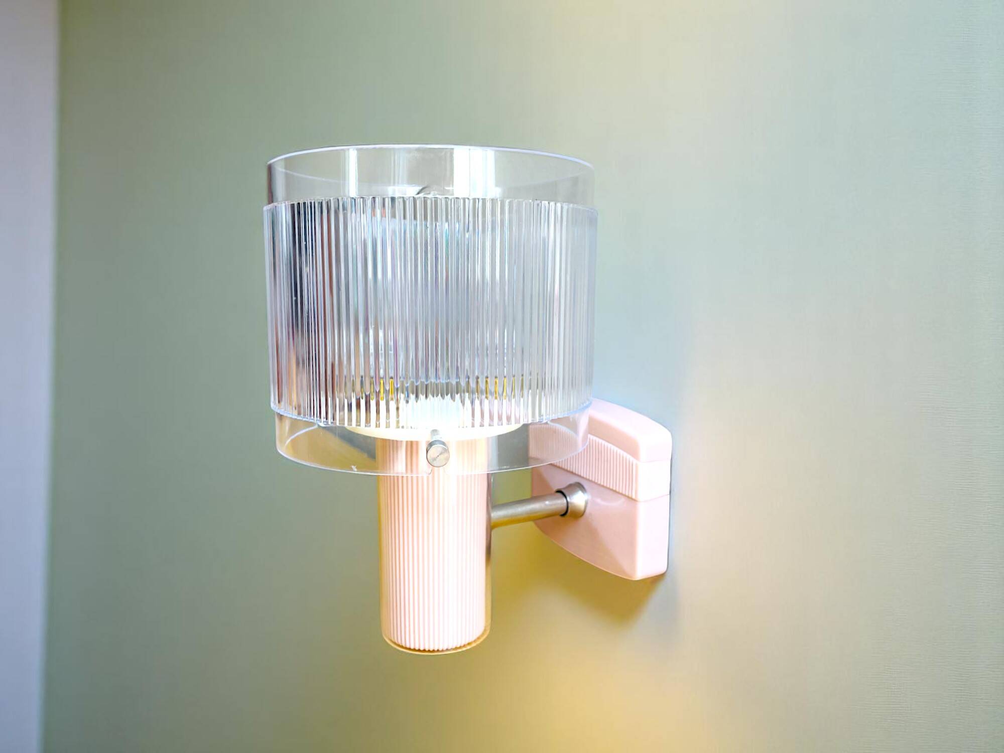 Portuguese mid century modern pink wall sconce light
