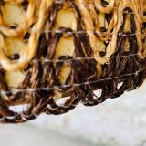 Vintage sisal / jonc de mer pendant light circa 1970's