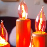 Vintage Swedish pine electric candelabra, 70s/80s