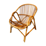Rattan basket armchair 60s