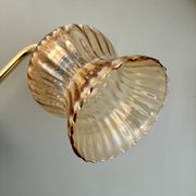 Vintage tulip angled wall light in amber glass