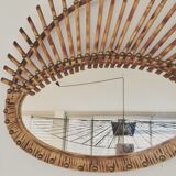 Comet vintage rattan mirror, 60cm