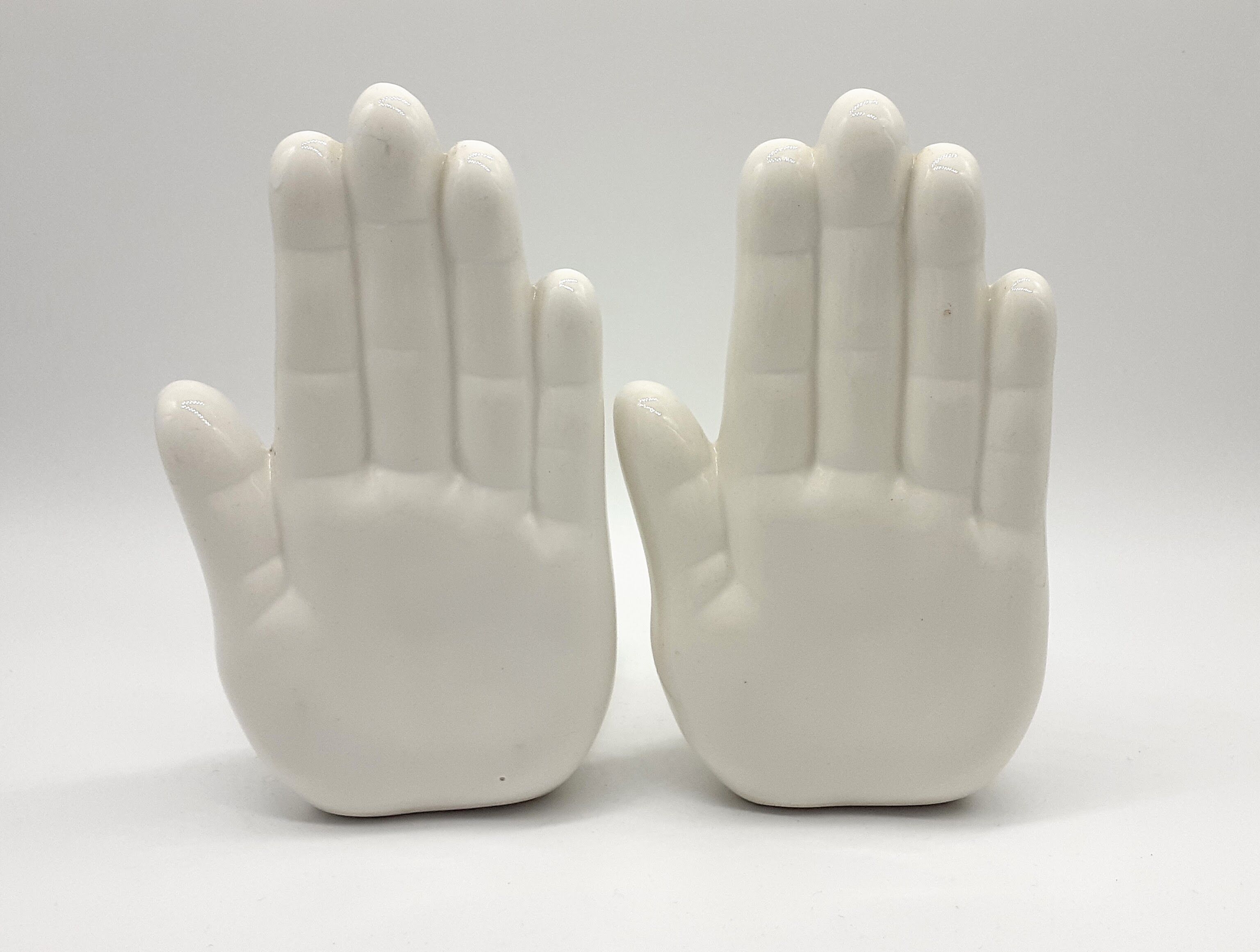White ceramic bookends, 1980