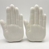 White ceramic bookends, 1980