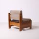 Pair of brutalist armchairs, Czechoslovakia, 1970s, made of pine wood and wool.