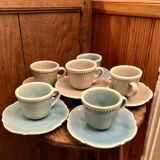 Set of 6 blue and gray Genevieve Lethu Mathilde cups