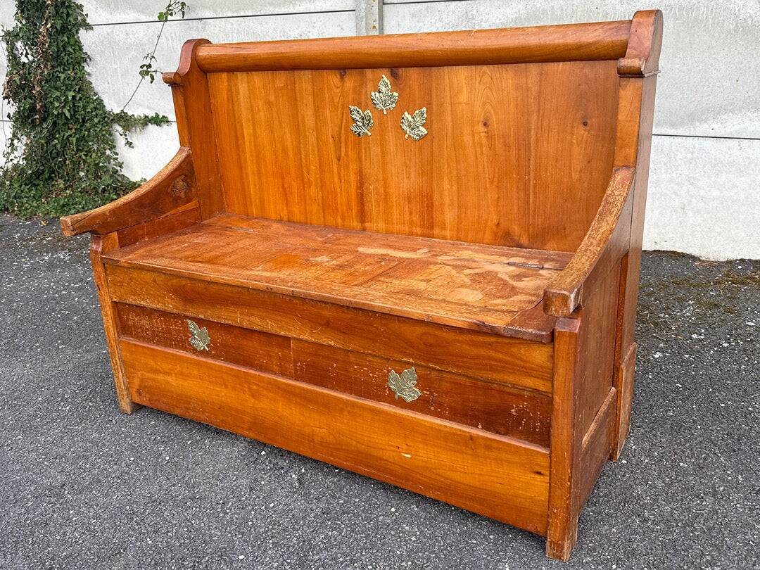 Banc coffre vintage en bois massif
