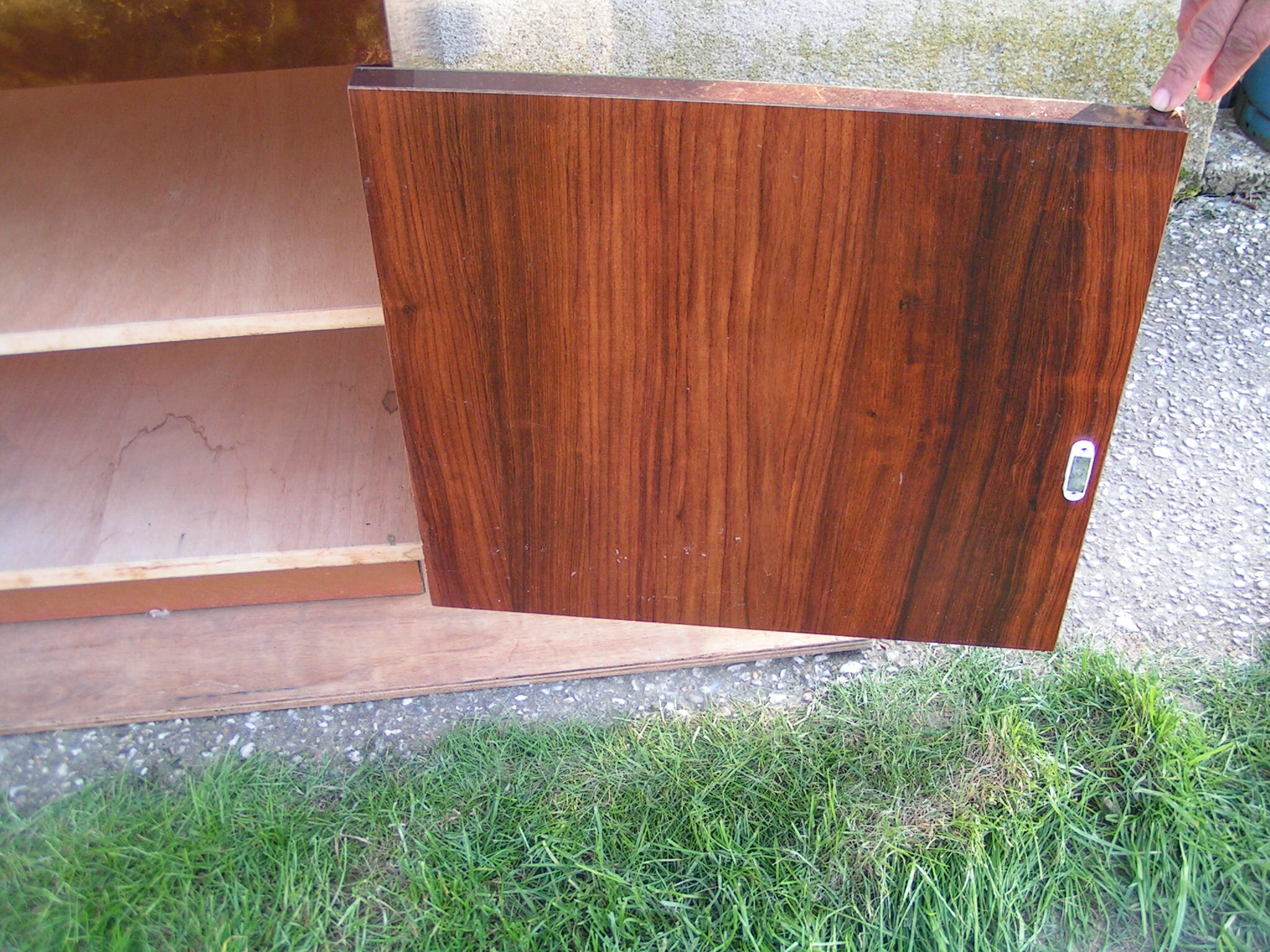 Meuble bar marbré marron