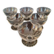 6 crystal champagne coupes Daum Nancy 1930s
