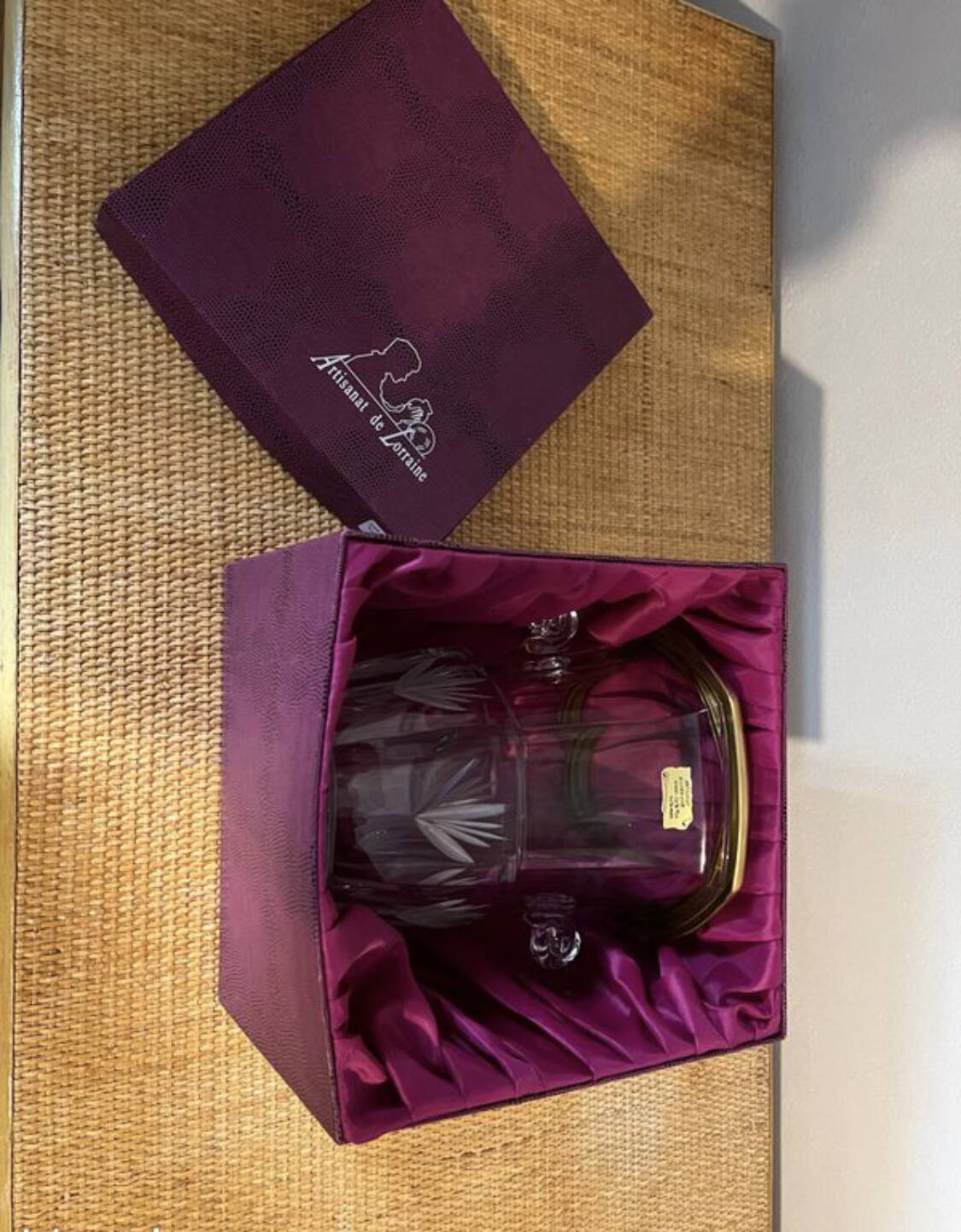 Lorraine crystal champagne bucket with 24 carat gold coating