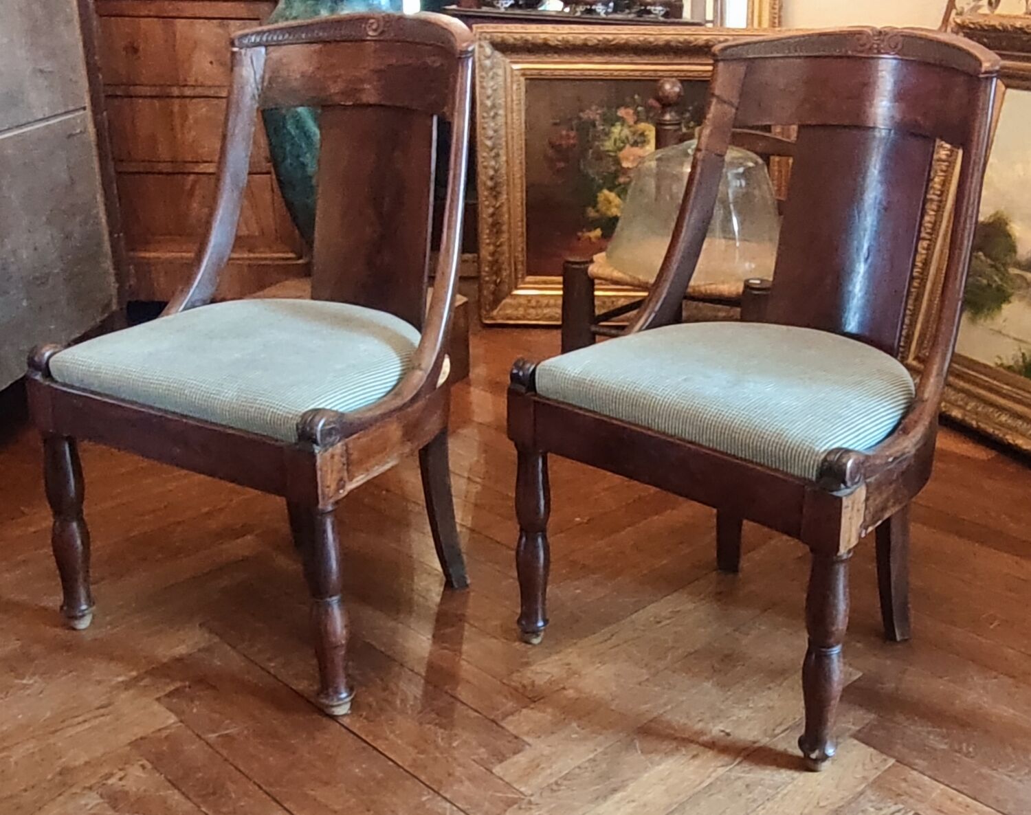 Series of 3 Empire chairs