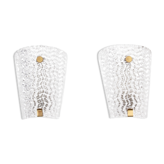 Pair of Scandinavian crystal sconces