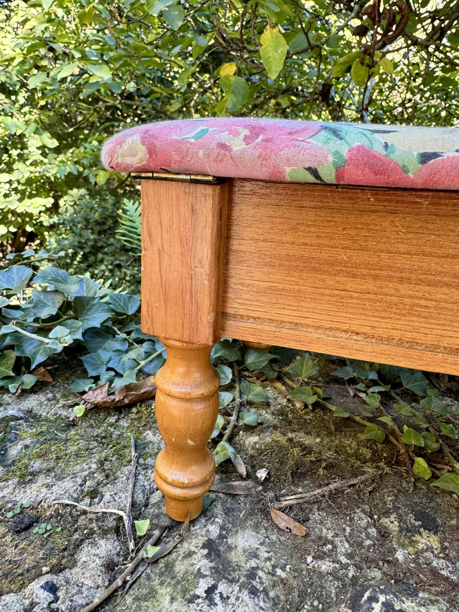 Vintage storage box footrest