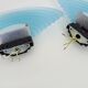 Pair of AV Mazzega wall lights in blue Murano glass. 1980s