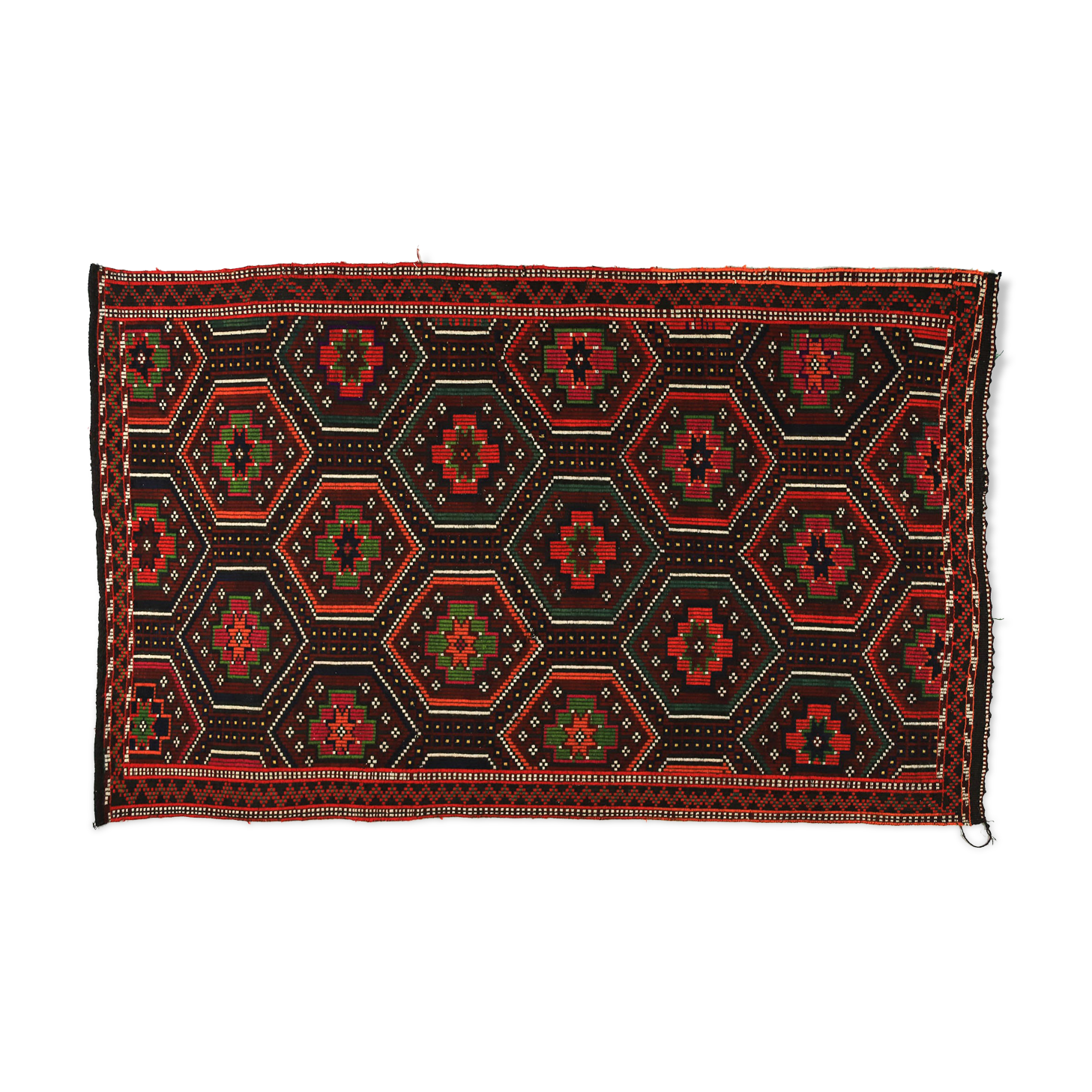 Anatolian handmade kilim rug 295 cm x 169 cm