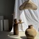 Small brutalist Indonesian footed pot H13 D15