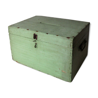 Wooden box voting urn green almond