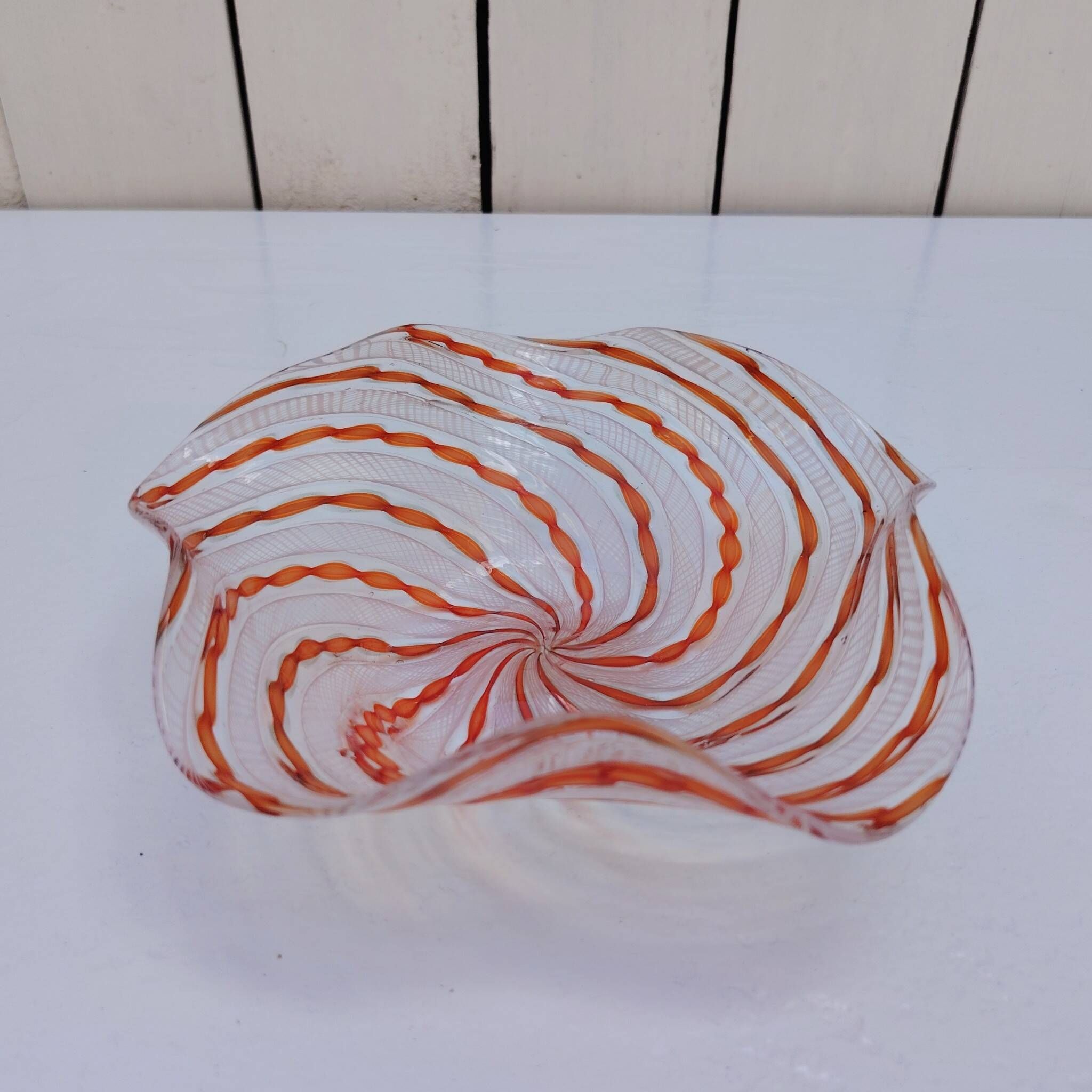 Vide poche vintage en verre soufflé de Murano