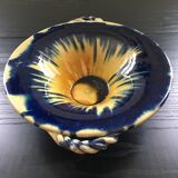 Coupe Vallauris flammée jaune et bleu