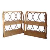Pair of bamboo wall shelves