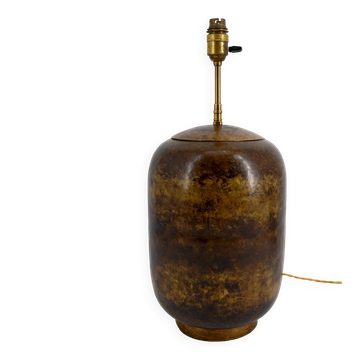 Art Deco modernist lamp in patinated brass, circa 1930.